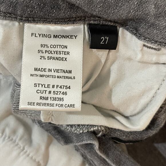 Flying Monkey Jeans Womens 27 Straight Leg High Rise Distressed Style F4754 - Picture 3 of 4